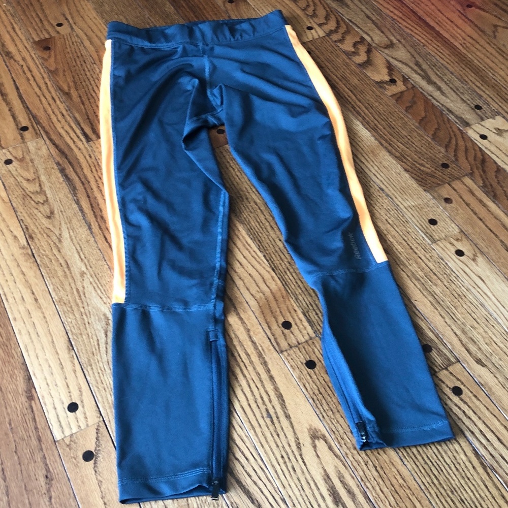 Reebok Dark Grey & Orange Workout Pants